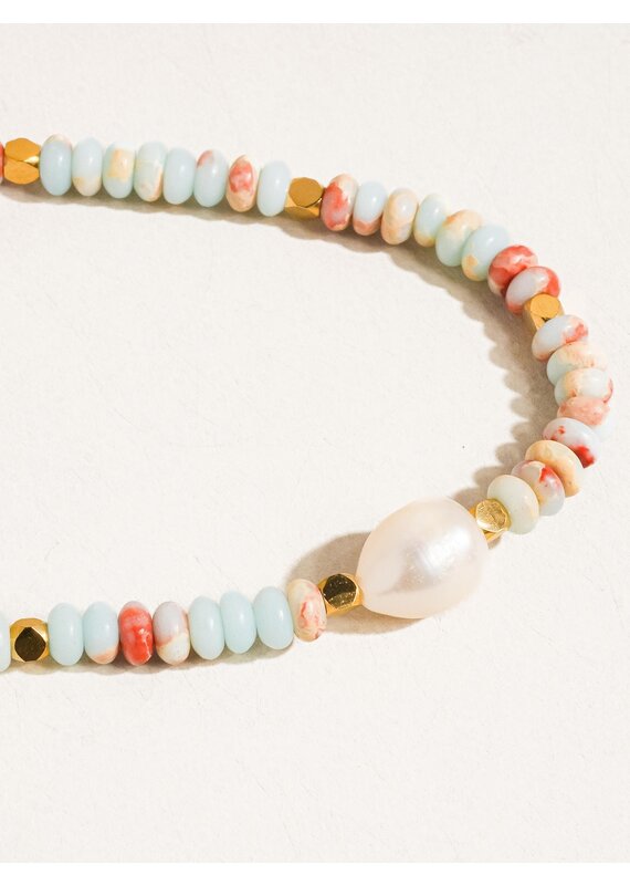 Flanerie Swank Non-Tarnish Boho Beaded Pearl Necklace