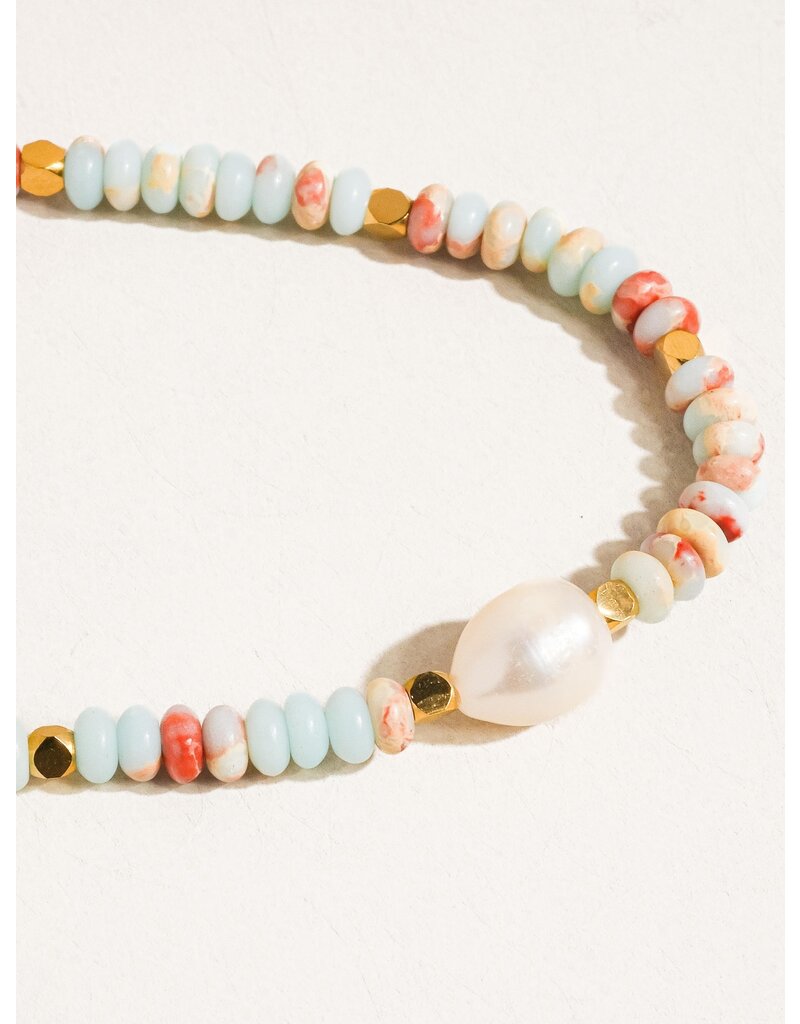 Flanerie Swank Non-Tarnish Boho Beaded Pearl Necklace
