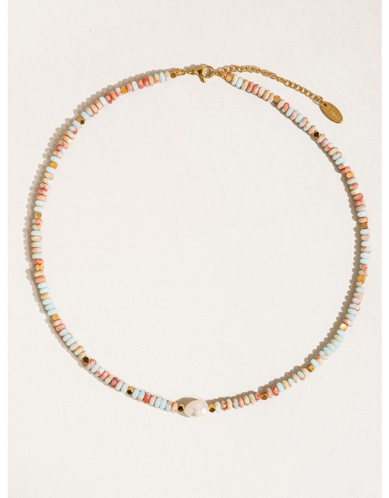 Flanerie Swank Non-Tarnish Boho Beaded Pearl Necklace