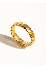 Flanerie Pierre 18K Gold Non-Tarnish Braided Stack Ring