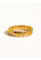 Flanerie Pierre 18K Gold Non-Tarnish Braided Stack Ring