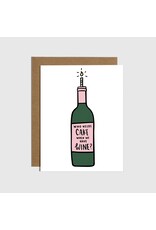 No Cake, Yes Wine Bday Card