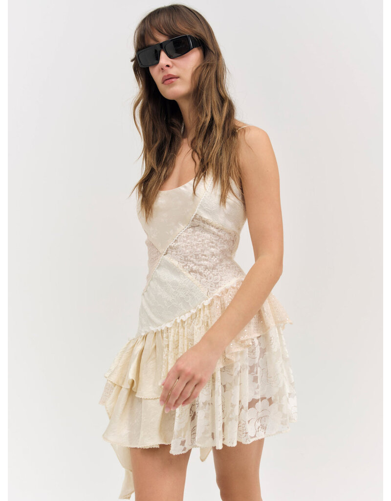 For Love & Lemons Paulina Patchwork Mini Dress