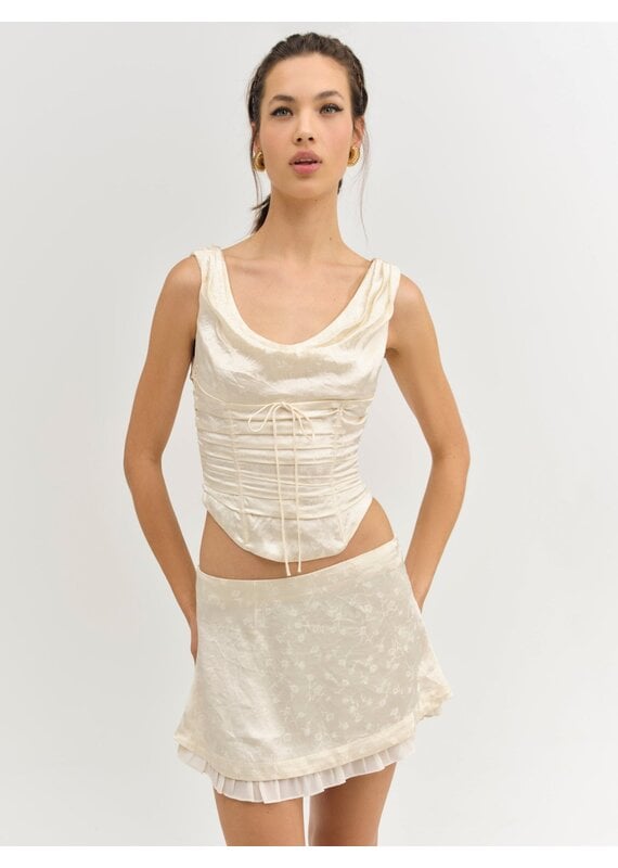 For Love & Lemons Carla Jacquard Corset Top
