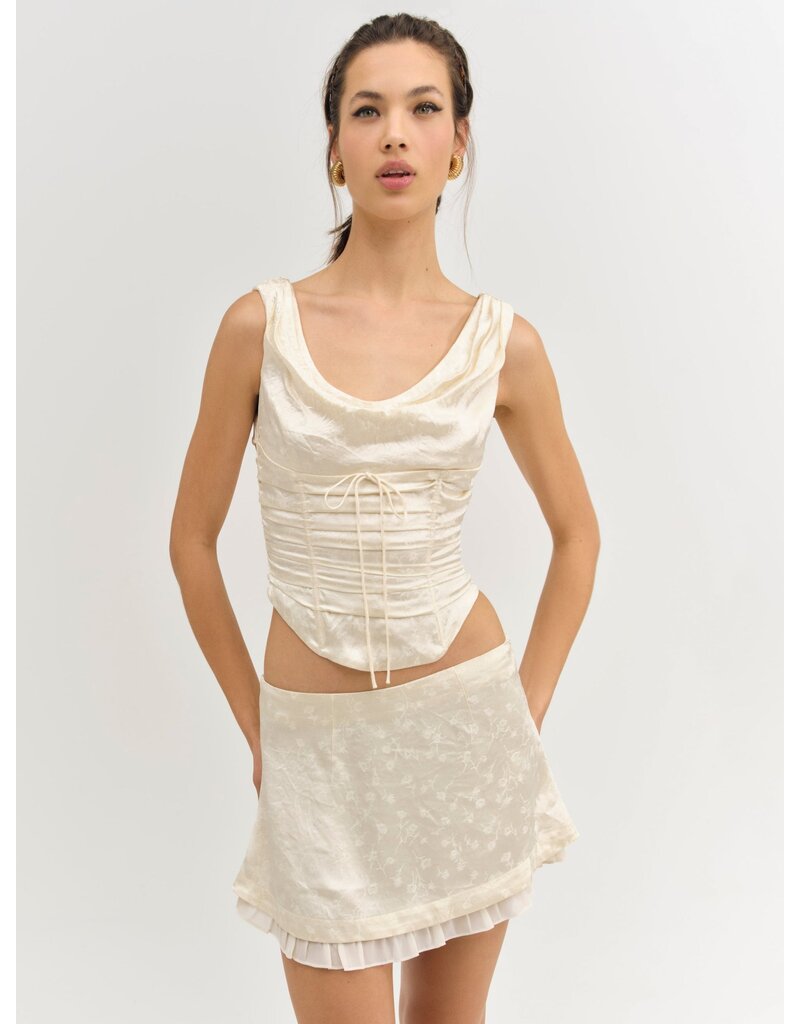 For Love & Lemons Carla Jacquard Corset Top