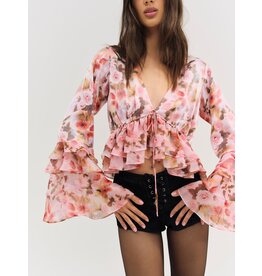 For Love & Lemons Fallen Floral Top