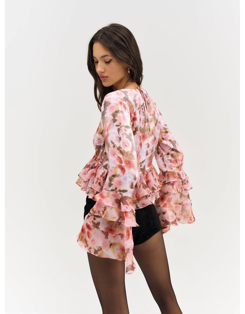 For Love & Lemons Fallen Floral Top