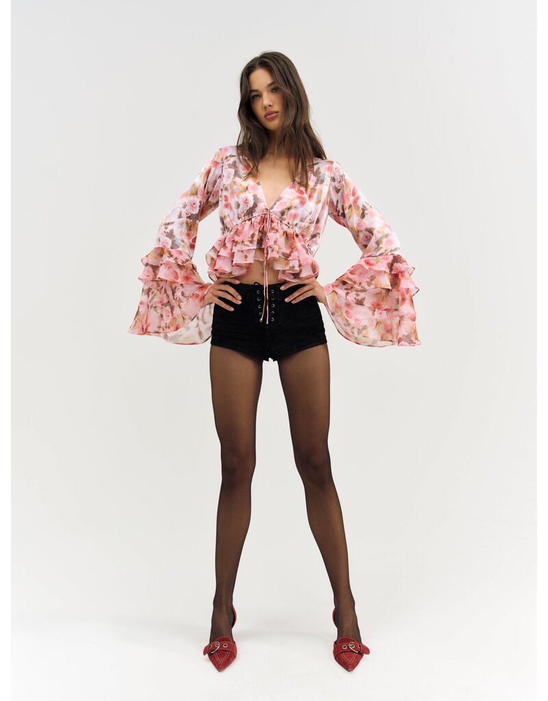 For Love & Lemons Fallen Floral Top