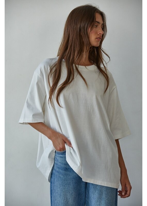 By Together Cotton Drop Shoulder Oversized Tee