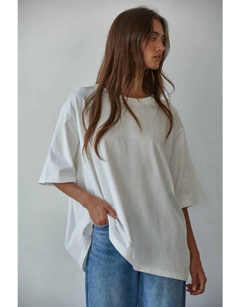 By Together Cotton Drop Shoulder Oversized Tee