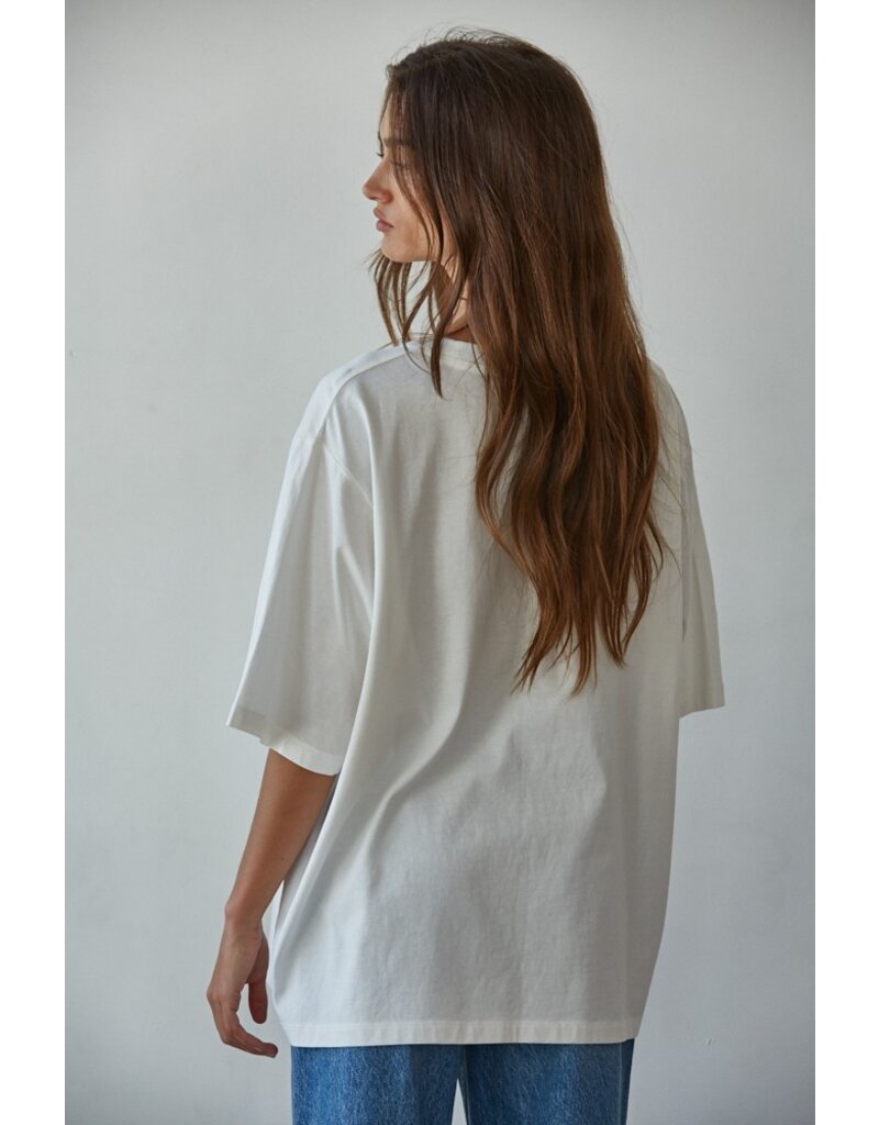 By Together Cotton Drop Shoulder Oversized Tee