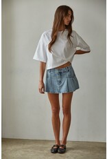 By Together Cotton Drop Shoulder Oversized Cropped Tee