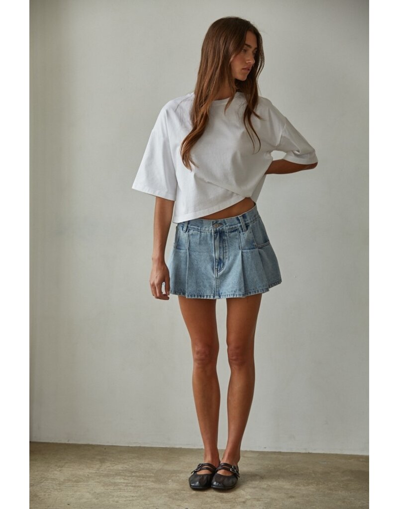 By Together Cotton Drop Shoulder Oversized Cropped Tee