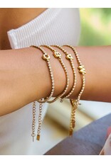 Flanerie Chaplin 18K Gold Non-Tarnish Rhinestone Letter Bracelet