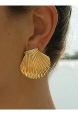 Flanerie Cèpe 18K Gold Non-Tarnish Shell Studs