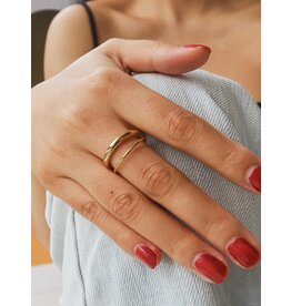 Flanerie Harvey 18K Gold Non-Tarnish Classic Ring