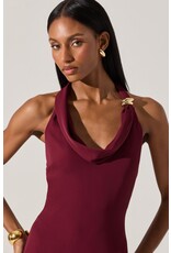 ASTR Alanna Halter Cowl Neck Dress