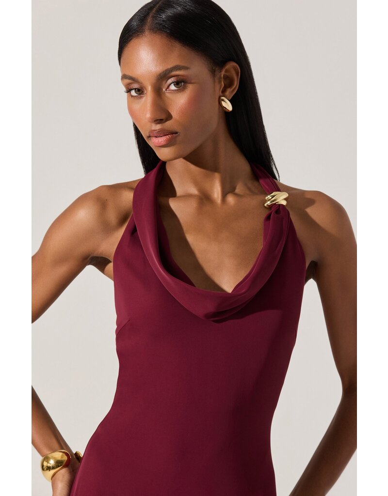 ASTR Alanna Halter Cowl Neck Dress