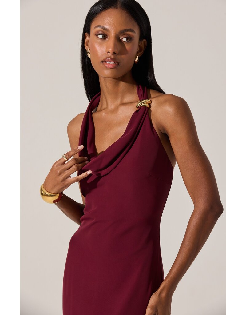 ASTR Alanna Halter Cowl Neck Dress
