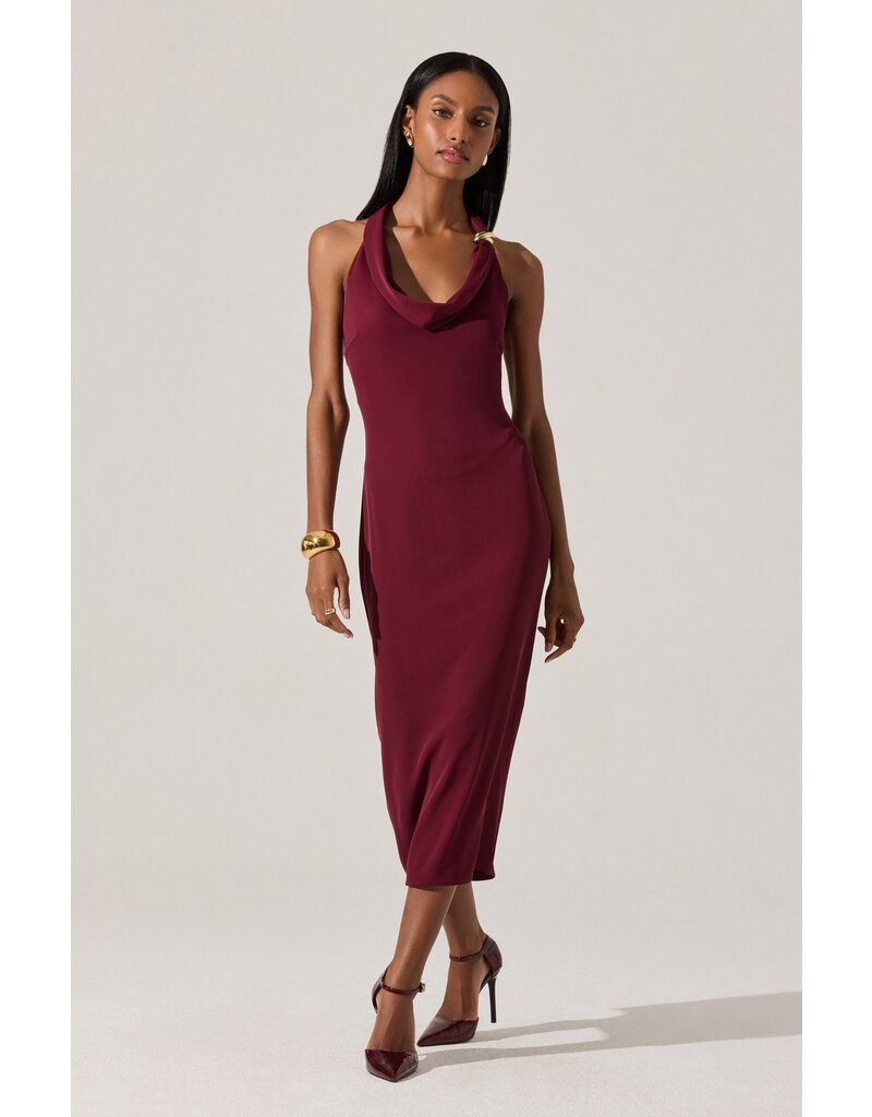 ASTR Alanna Halter Cowl Neck Dress