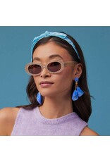 Lele Sadoughi Basketweave Oceanside Oval Sunglasses
