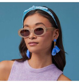 Lele Sadoughi Basketweave Oceanside Oval Sunglasses