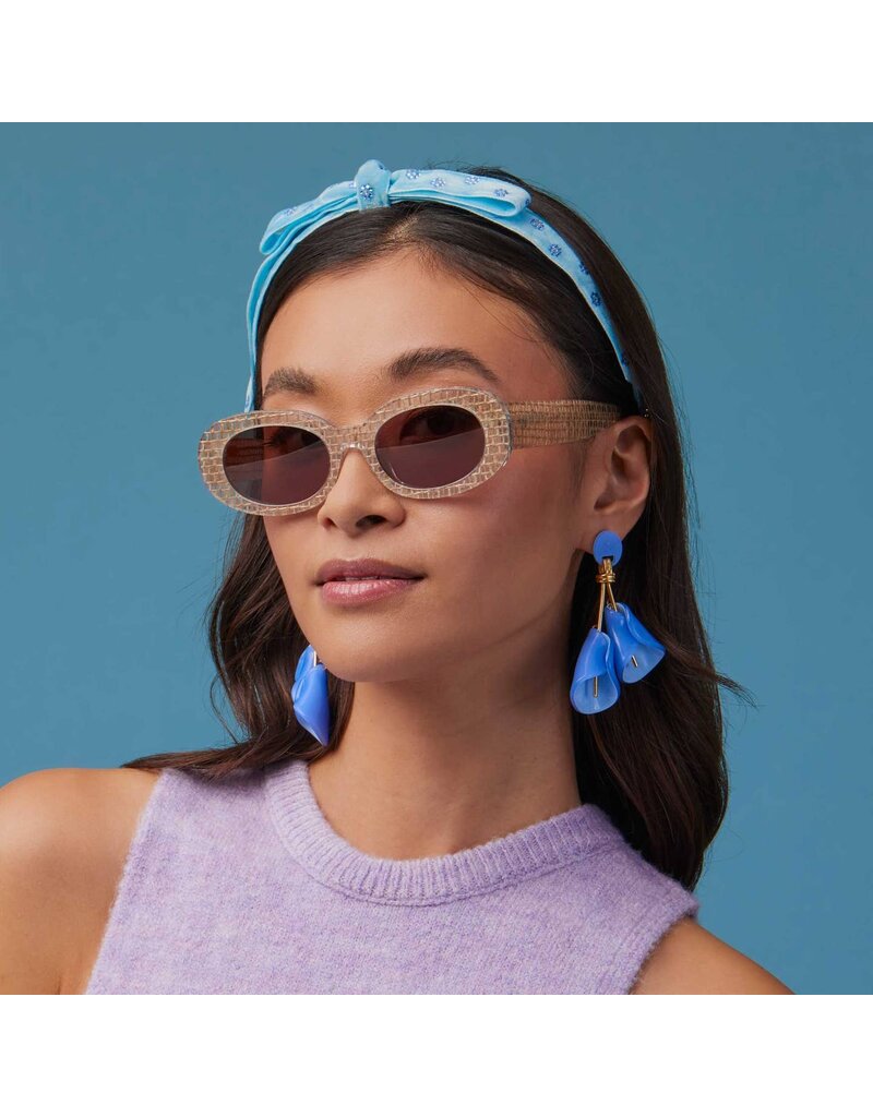 Lele Sadoughi Basketweave Oceanside Oval Sunglasses