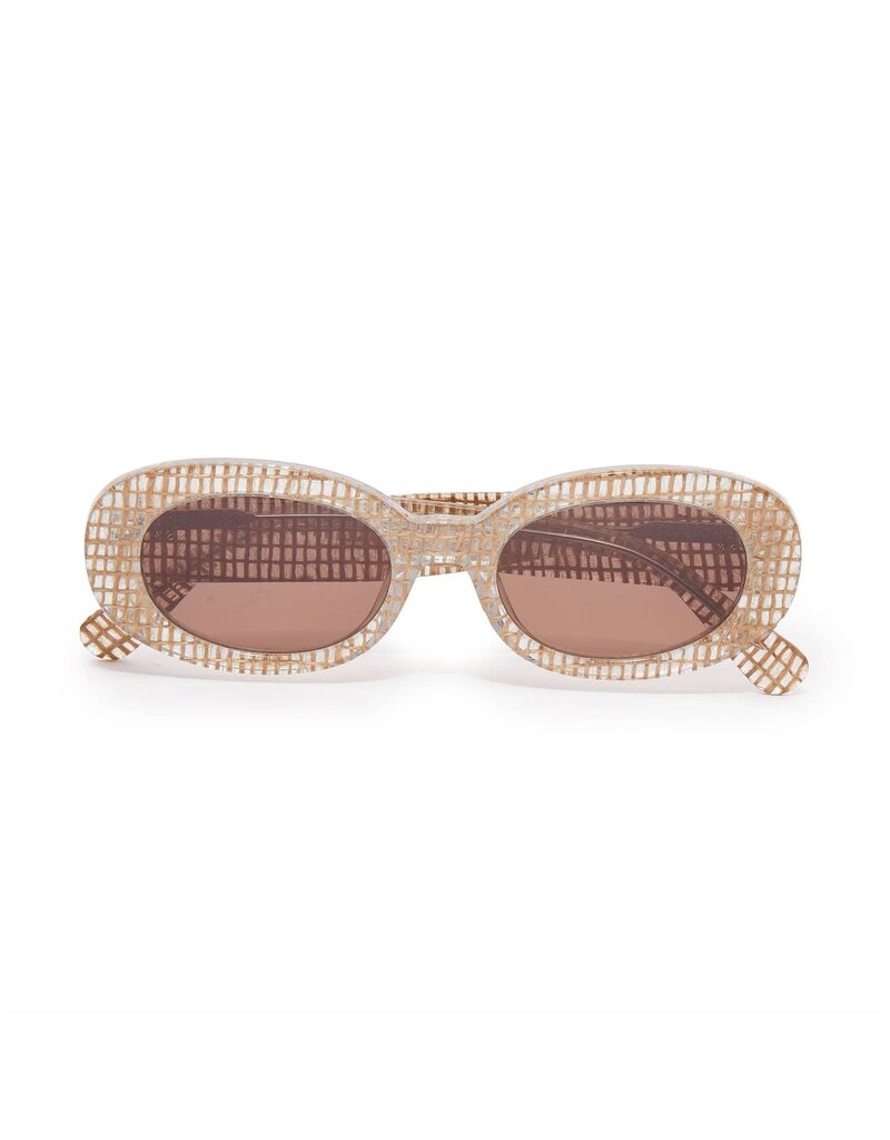 Lele Sadoughi Basketweave Oceanside Oval Sunglasses