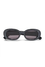 Lele Sadoughi Jet Oceanside Pearl Oval Sunglasses