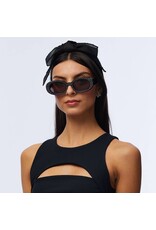 Lele Sadoughi Jet Oceanside Pearl Oval Sunglasses