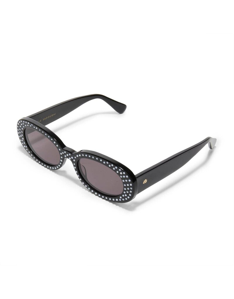 Lele Sadoughi Jet Oceanside Pearl Oval Sunglasses