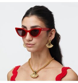 Lele Sadoughi Red Mykonos Cat Eye Sunglasses