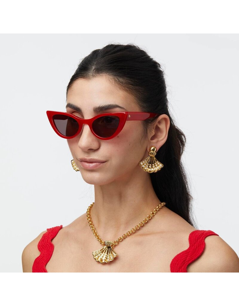Lele Sadoughi Red Mykonos Cat Eye Sunglasses