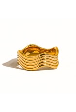 Flanerie Ivan 18K Gold Non-Tarnish Wavy Ring