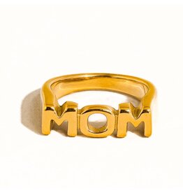 Flanerie Angel 18K Gold Non-Tarnish Mom Ring