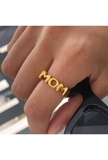 Flanerie Angel 18K Gold Non-Tarnish Mom Ring