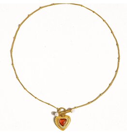 Flanerie Havana 18K Non-Tarnish Heart Chain Necklace