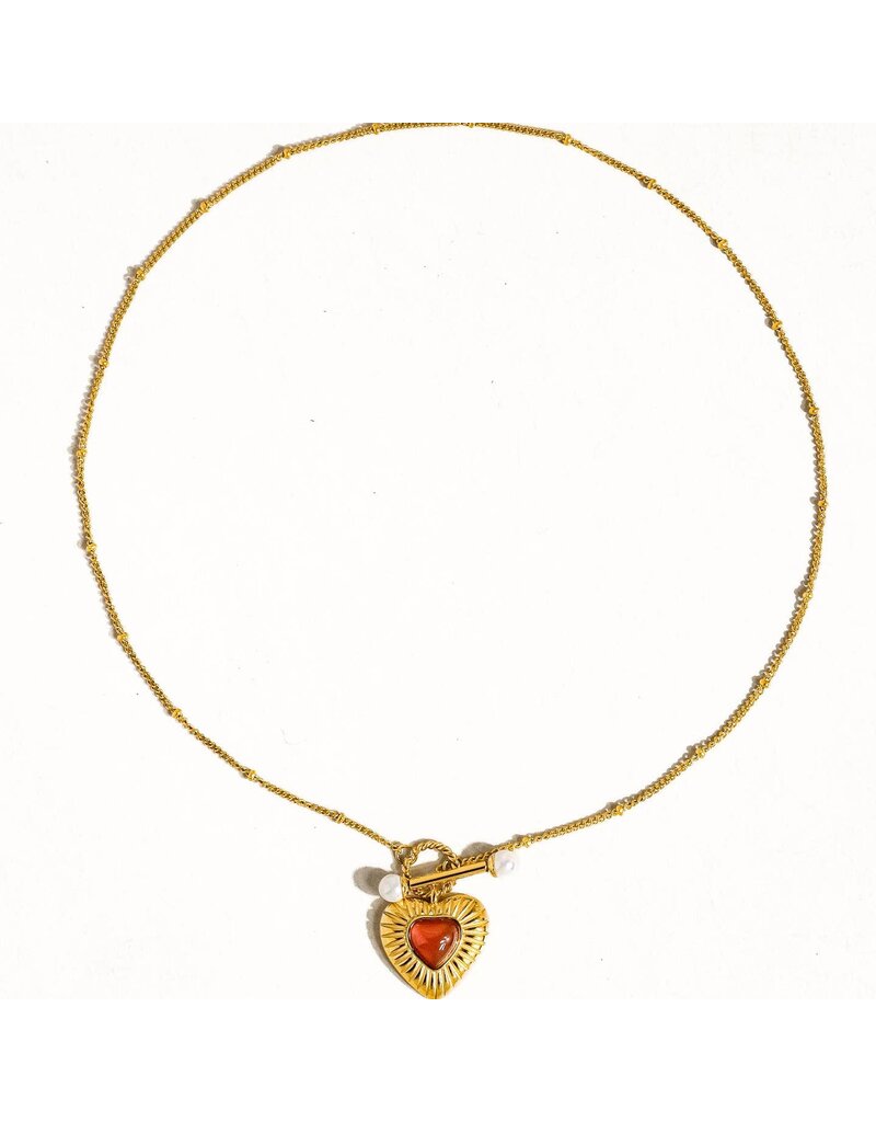 Flanerie Havana 18K Non-Tarnish Heart Chain Necklace
