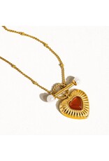 Flanerie Havana 18K Non-Tarnish Heart Chain Necklace