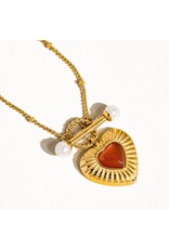 Flanerie Havana 18K Non-Tarnish Heart Chain Necklace