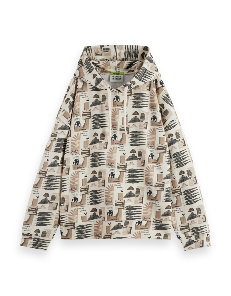 Scotch & Soda All Over Printed Oversized Fit Hoodie