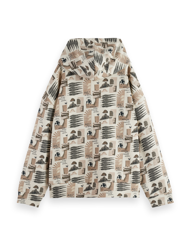 Scotch & Soda All Over Printed Oversized Fit Hoodie