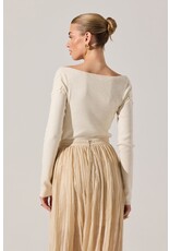 ASTR Bluma Embroidered Boatneck Sweater