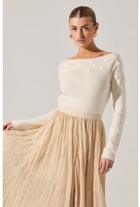 ASTR Bluma Embroidered Boatneck Sweater