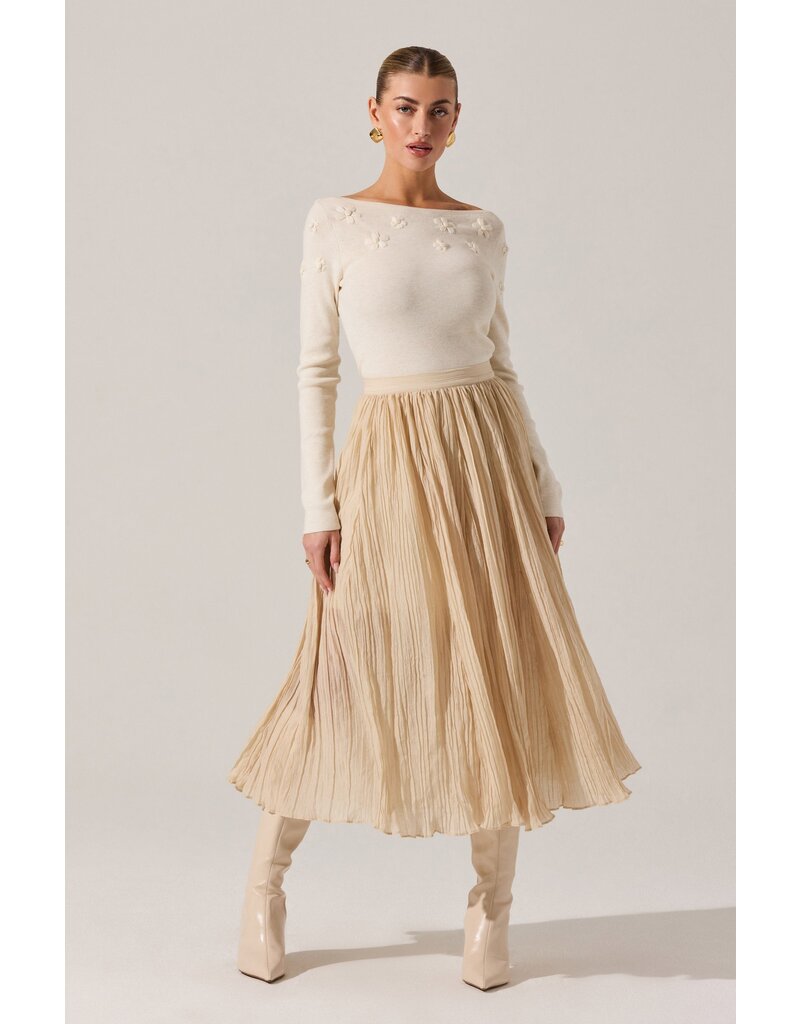 ASTR Bluma Embroidered Boatneck Sweater