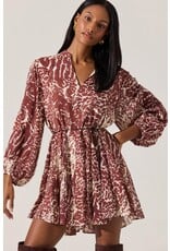 ASTR Marisela Belted V-Neck Mini Dress