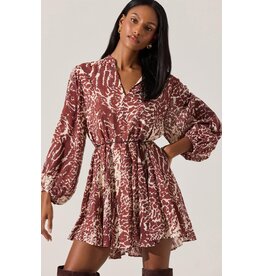 ASTR Marisela Belted V-Neck Mini Dress