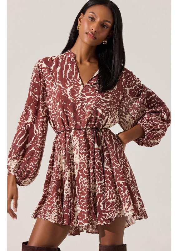 ASTR Marisela Belted V-Neck Mini Dress