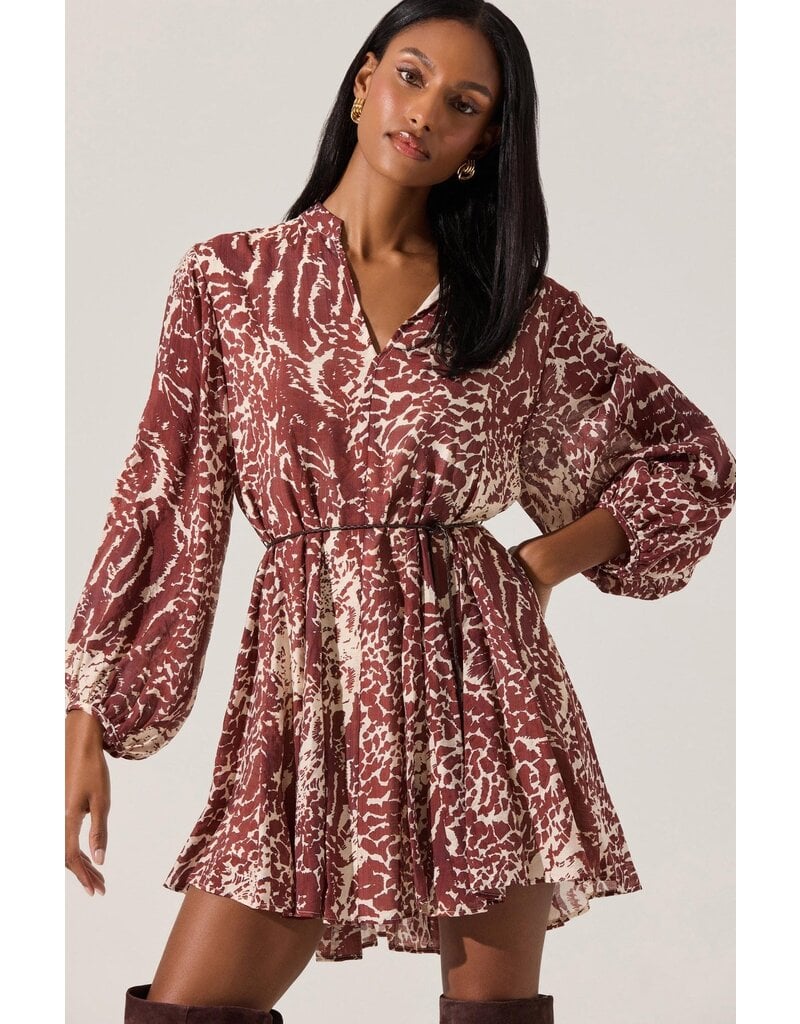 ASTR Marisela Belted V-Neck Mini Dress