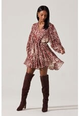 ASTR Marisela Belted V-Neck Mini Dress